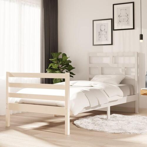 Sengeramme 90x200 cm massivt træ hvid