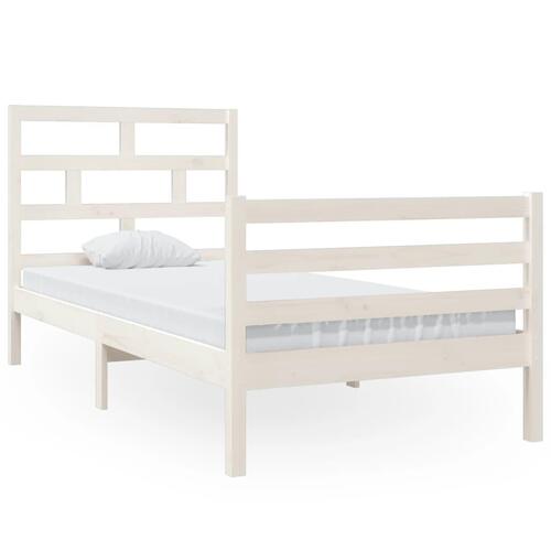 Sengeramme 90x200 cm massivt træ hvid