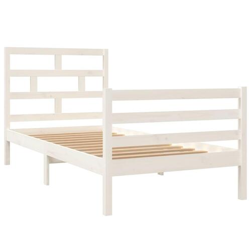 Sengeramme 90x200 cm massivt træ hvid