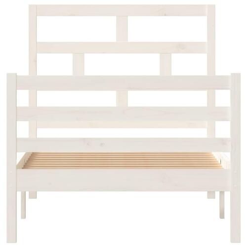 Sengeramme 90x200 cm massivt træ hvid