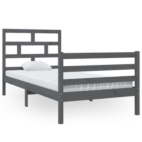 Sengeramme 90x200 cm massivt træ grå