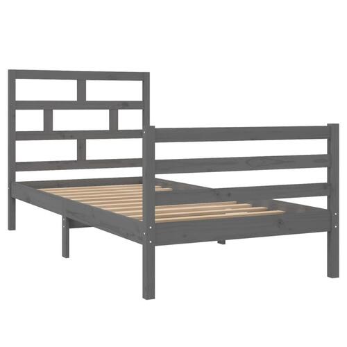 Sengeramme 90x200 cm massivt træ grå