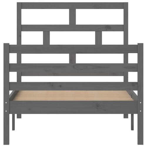 Sengeramme 90x200 cm massivt træ grå