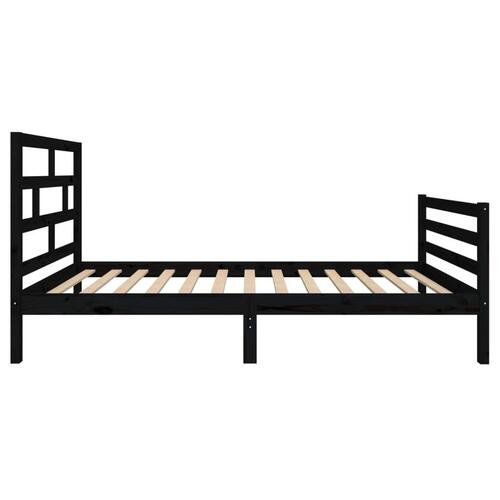 Sengeramme 90x200 cm massivt fyrretræ sort