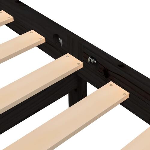 Sengeramme 90x200 cm massivt fyrretræ sort