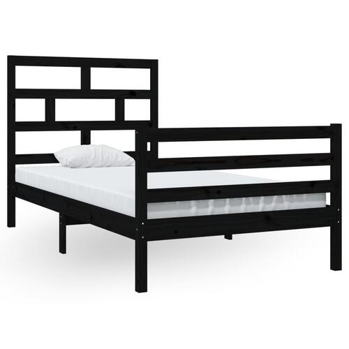 Sengeramme 100x200 cm massivt fyrretræ sort