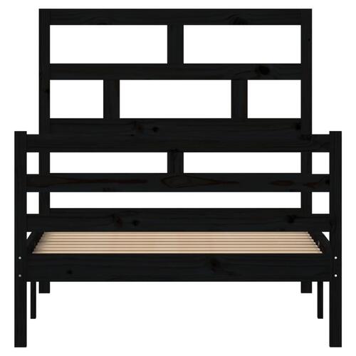 Sengeramme 100x200 cm massivt fyrretræ sort