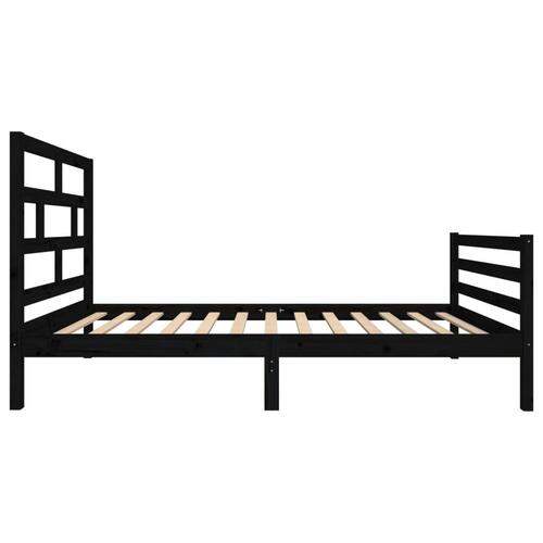 Sengeramme 100x200 cm massivt fyrretræ sort