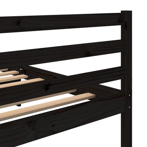 Sengeramme 100x200 cm massivt fyrretræ sort
