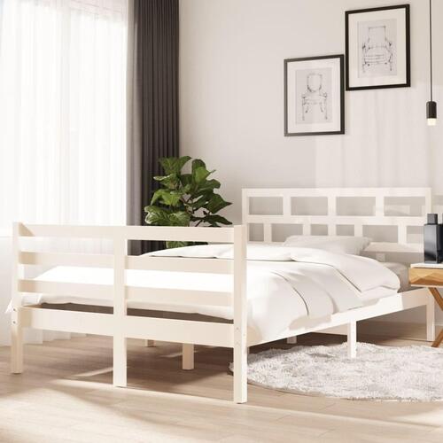 Sengeramme 120x200 cm massivt træ hvid