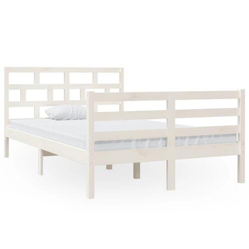 Sengeramme 120x200 cm massivt træ hvid