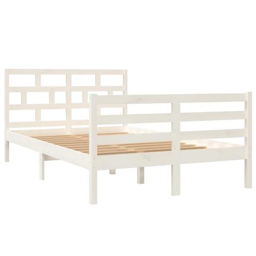 Sengeramme 120x200 cm massivt træ hvid