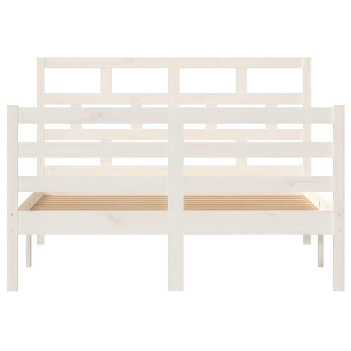 Sengeramme 120x200 cm massivt træ hvid