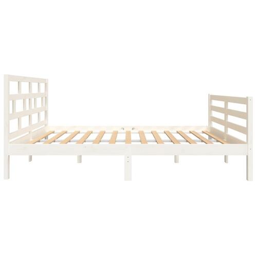 Sengeramme 120x200 cm massivt træ hvid