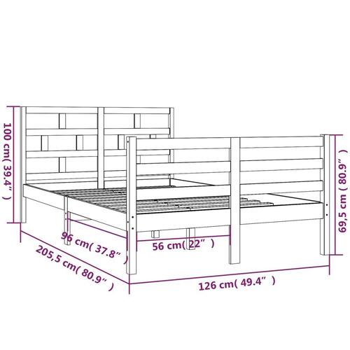 Sengeramme 120x200 cm massivt træ hvid