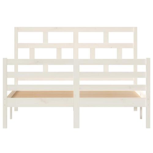 Sengeramme 140x200 cm massivt fyrretræ hvid