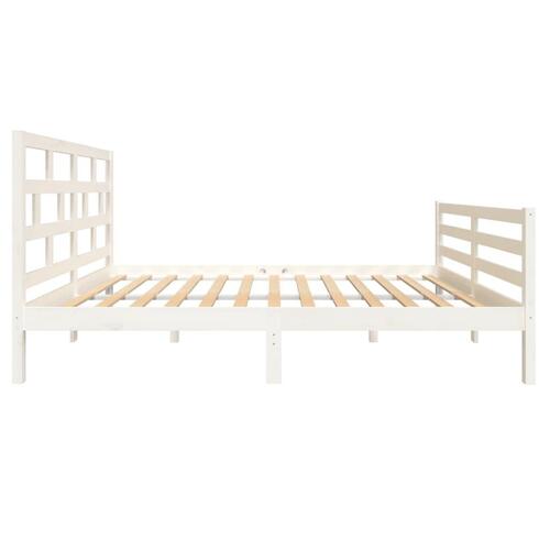 Sengeramme 140x200 cm massivt fyrretræ hvid