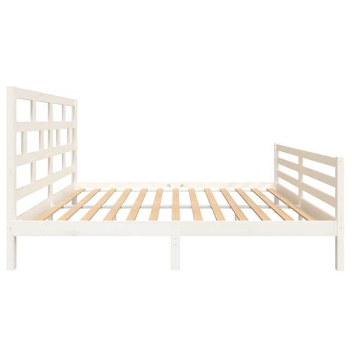 Sengeramme 160x200 cm King Size massivt træ hvid