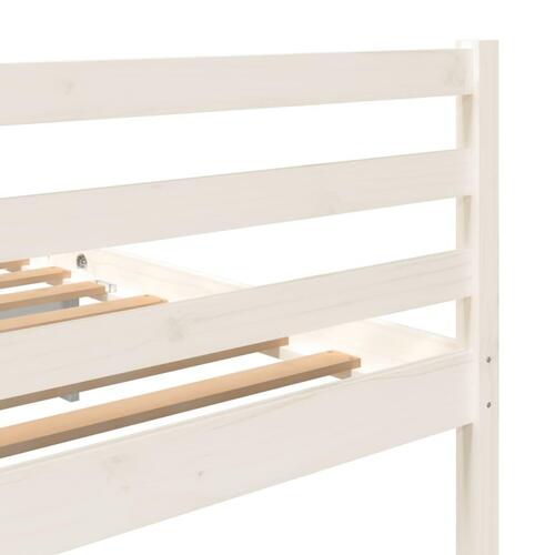 Sengeramme 160x200 cm King Size massivt træ hvid