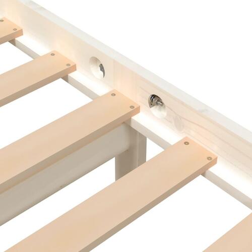 Sengeramme 160x200 cm King Size massivt træ hvid