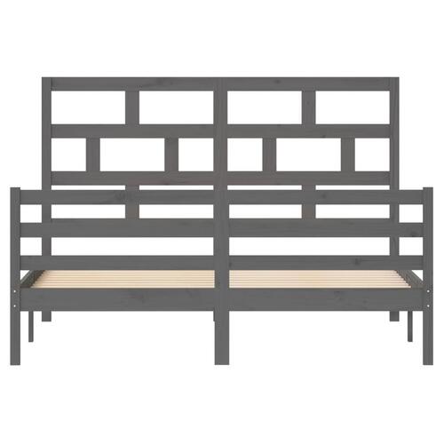 Sengeramme 160x200 cm massivt træ grå