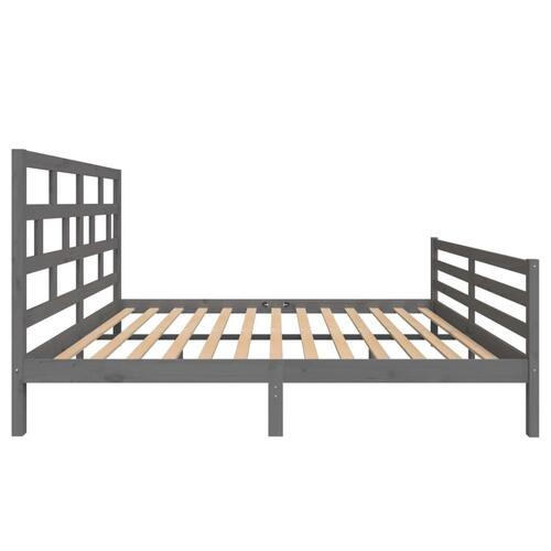 Sengeramme 160x200 cm massivt træ grå