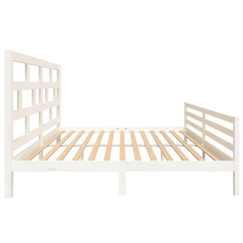 Sengeramme 200x200 cm massivt fyrretræ hvid