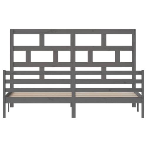 Sengeramme 200x200 cm massivt fyrretræ grå