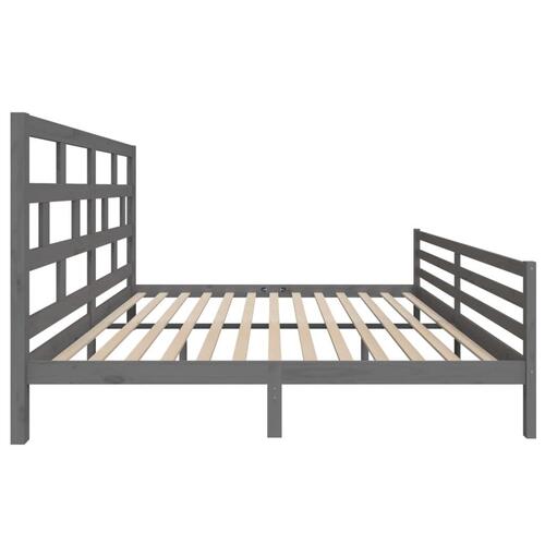 Sengeramme 200x200 cm massivt fyrretræ grå