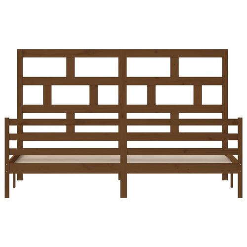 Sengeramme 200x200 cm massivt fyrretræ gyldenbrun