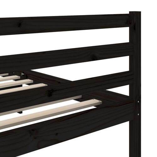 Sengeramme 200x200 cm massivt fyrretræ sort