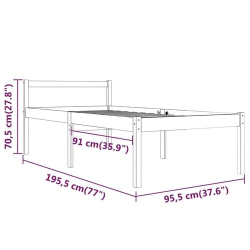 Seniorseng 90x190 cm enkeltseng massivt fyrretræ