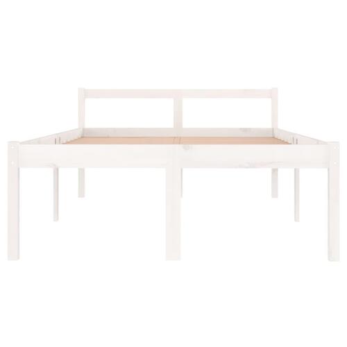 Seniorseng 120x190 cm dobbeltseng massivt fyrretræ hvid