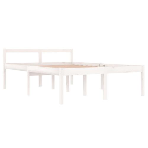 Seniorseng 140x190 cm massivt fyrretræ hvid