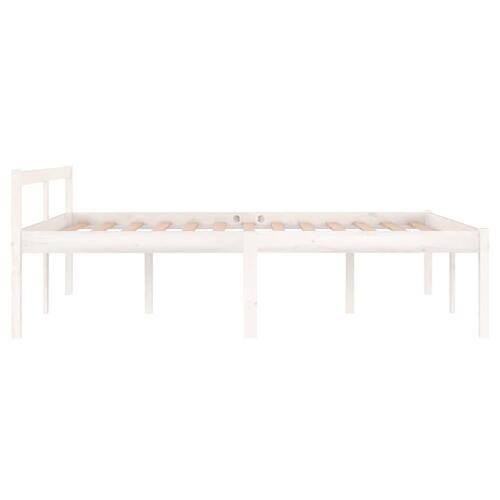 Seniorseng 140x190 cm massivt fyrretræ hvid