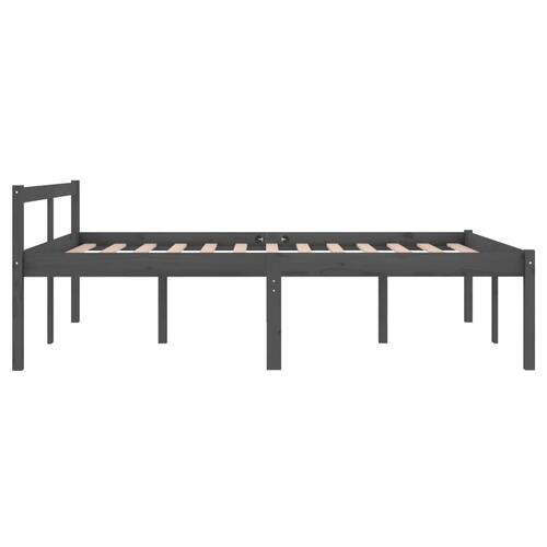 Seniorseng 140x190 cm massivt fyrretræ grå