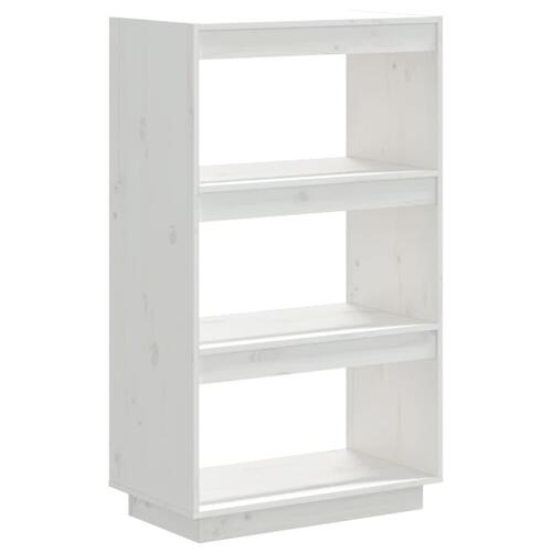 Bogreol/rumdeler 60x35x103 cm massivt fyrretræ hvid