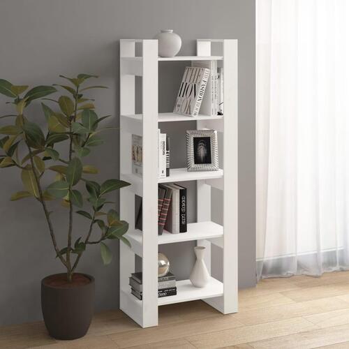 Bogreol/rumdeler 60x35x160 cm massivt træ hvid