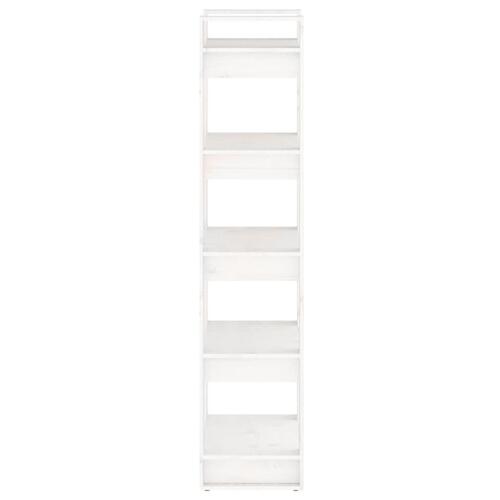 Bogreol/rumdeler 60x35x160 cm massivt træ hvid