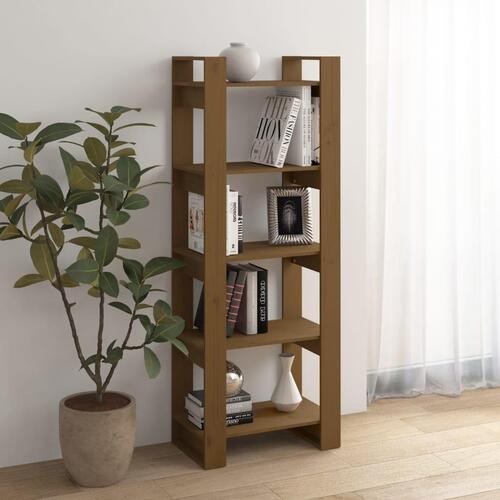 Bogreol/rumdeler 60x35x160 cm massivt træ gyldenbrun
