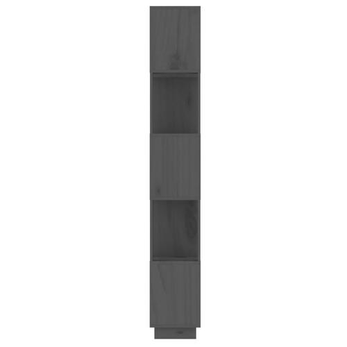 Bogreol/rumdeler 51x25x163,5 cm massivt fyrretræ grå