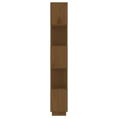 Bogreol/rumdeler 51x25x163,5 cm massivt fyrretræ gyldenbrun