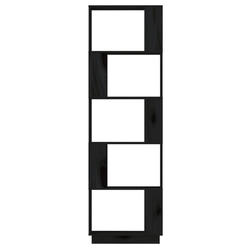 Bogreol/rumdeler 51x25x163,5 cm massivt fyrretræ sort