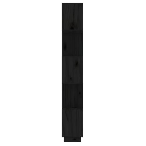 Bogreol/rumdeler 51x25x163,5 cm massivt fyrretræ sort