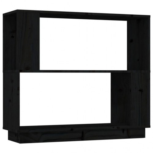 Bogreol/rumdeler 80x25x70 cm massivt fyrretræ sort