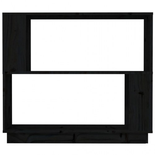 Bogreol/rumdeler 80x25x70 cm massivt fyrretræ sort
