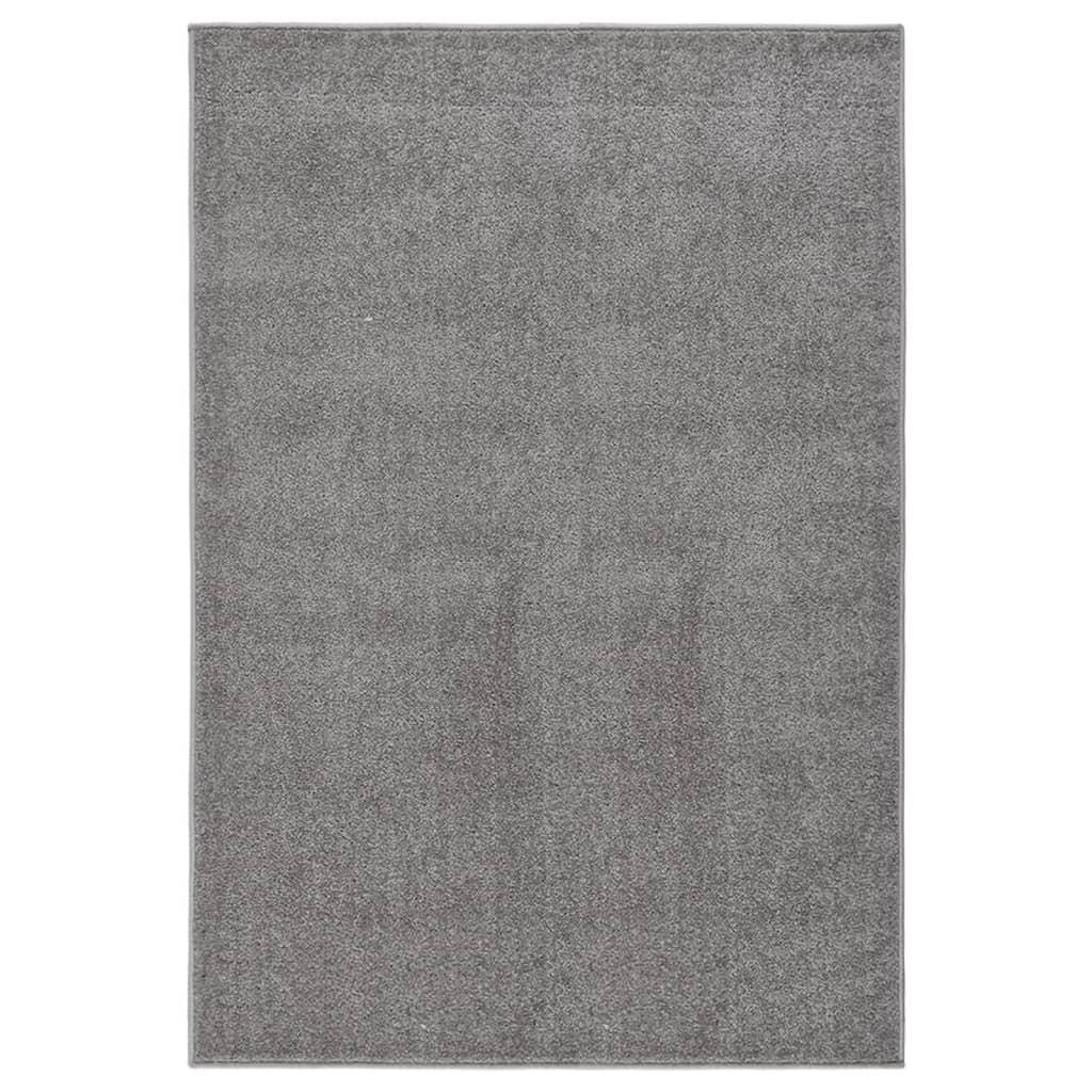 Gulvtæppe 200x290 cm kort luv grå