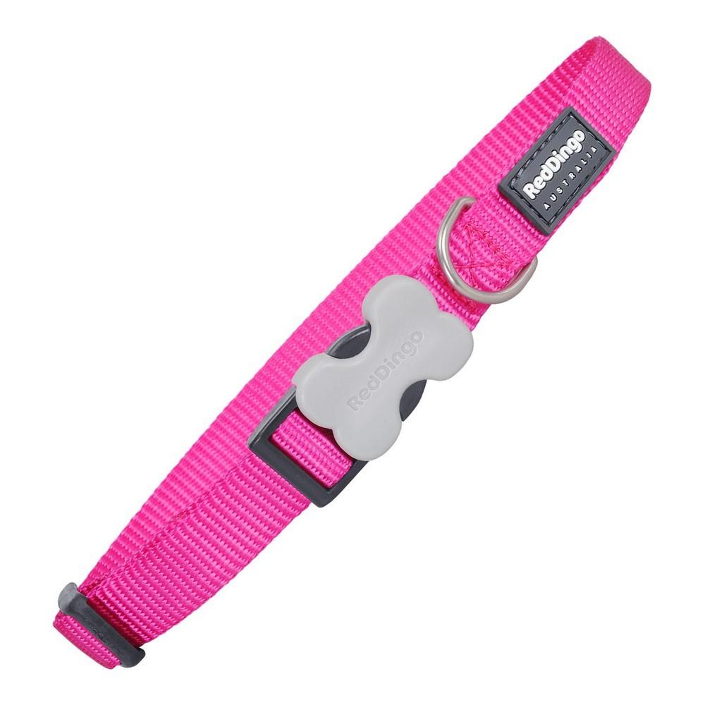 Red Dingo hundehalsbånd - glat fuchsia 24-37 cm
