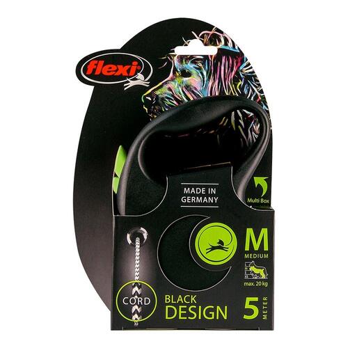 Hundesnor Flexi BLACK DESIGN 5 m Størrelse M Grøn