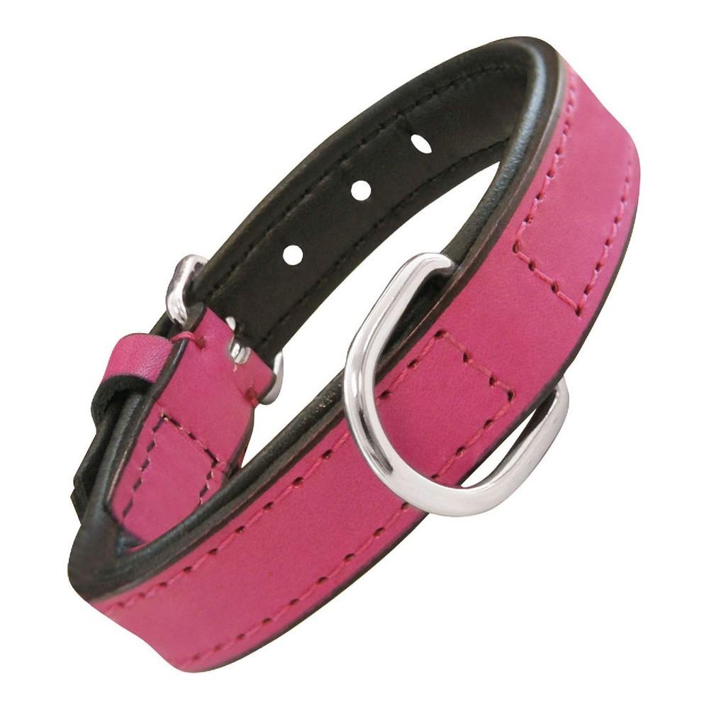 Gloria hundehalsbånd med puder - fuchsia, 50 à 2,5 cm